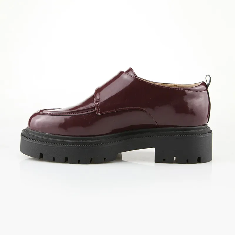 Burgundy Velcro Chunky Loafer