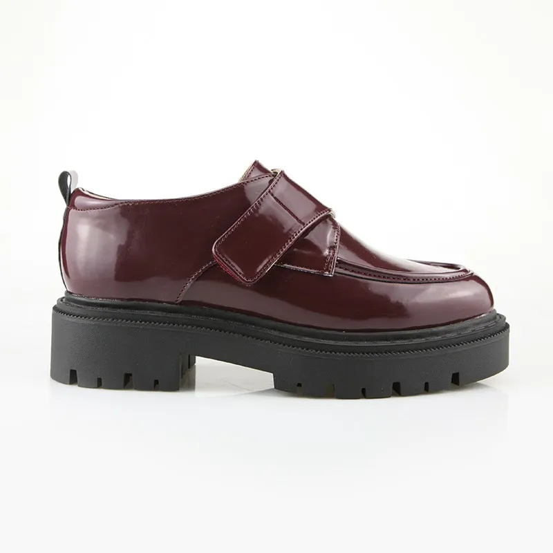 Burgundy Velcro Chunky Loafer