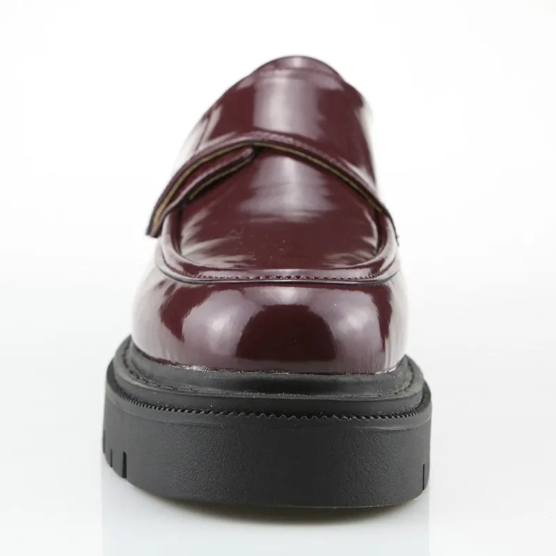 Burgundy Velcro Chunky Loafer